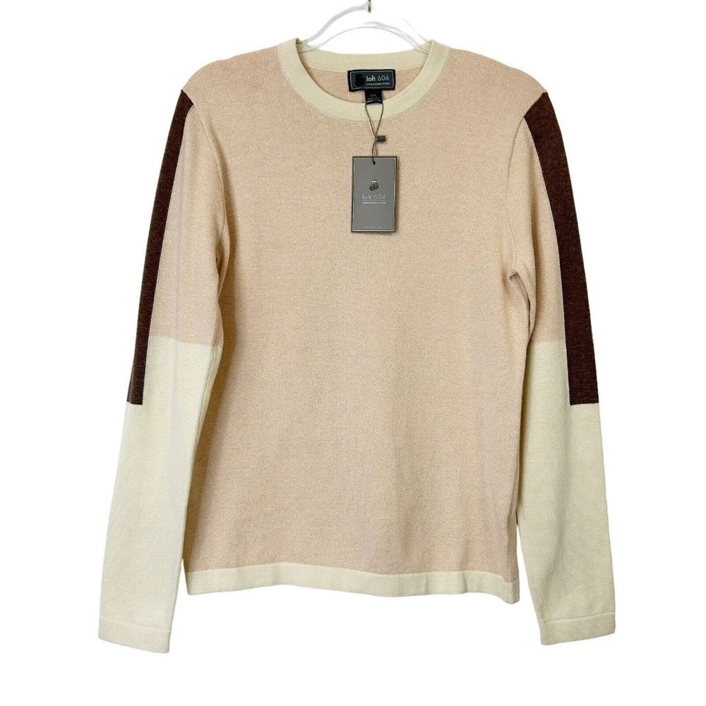 NEW Loft 604 Crew Neck Sweater‎ Mens Size Small Colorblock